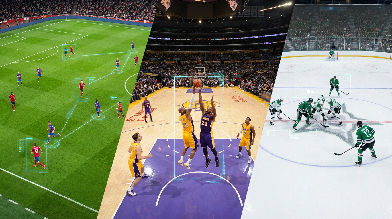 Team sports tracking - soccer, basketball, hockey with AI camera systems