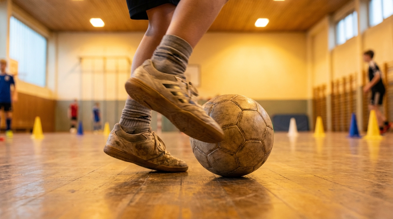 Close-up of soccer player demonstrating ball mastery skills