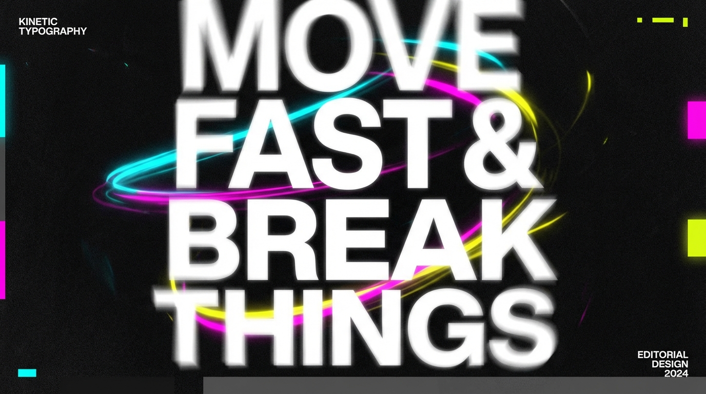 Bold kinetic typography with motion effects