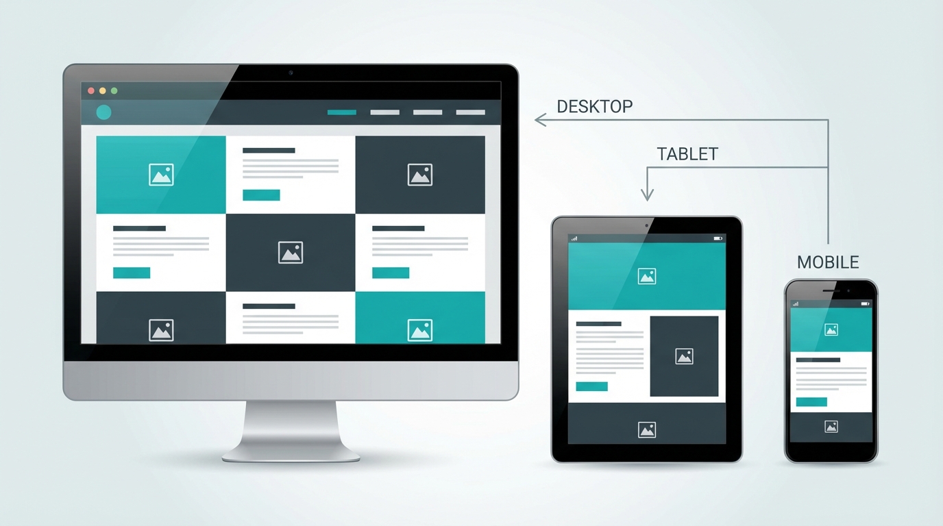 Responsive design across multiple devices illustration