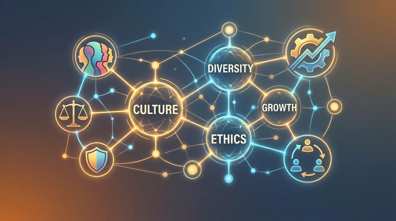 Visual representation of competing business priorities and organizational culture