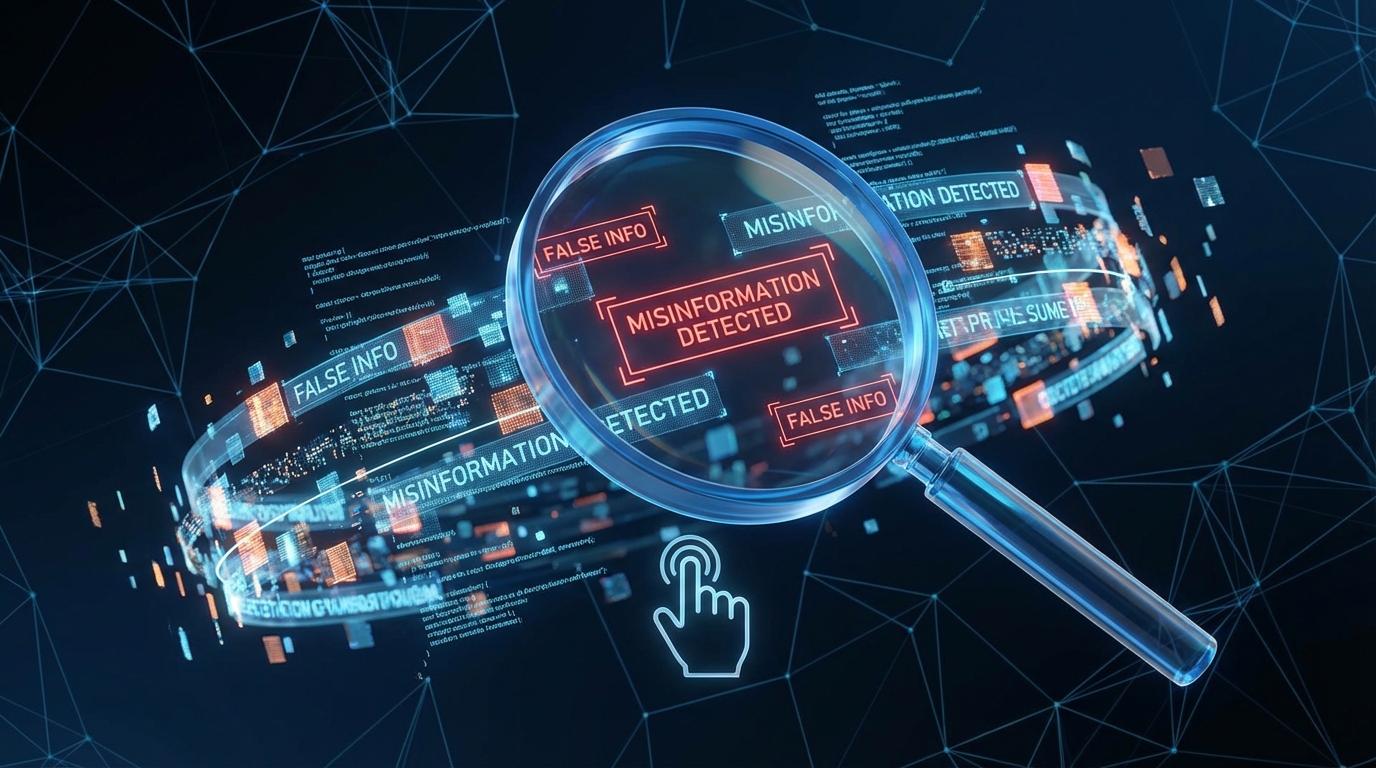 Magnifying glass examining text streams for hallucinations