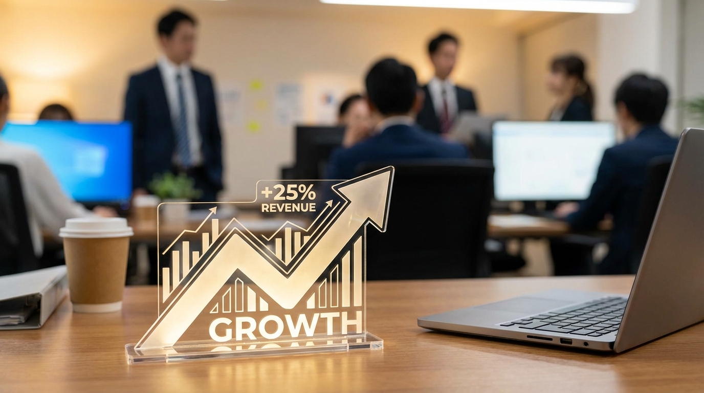 Visual representation of business growth and success